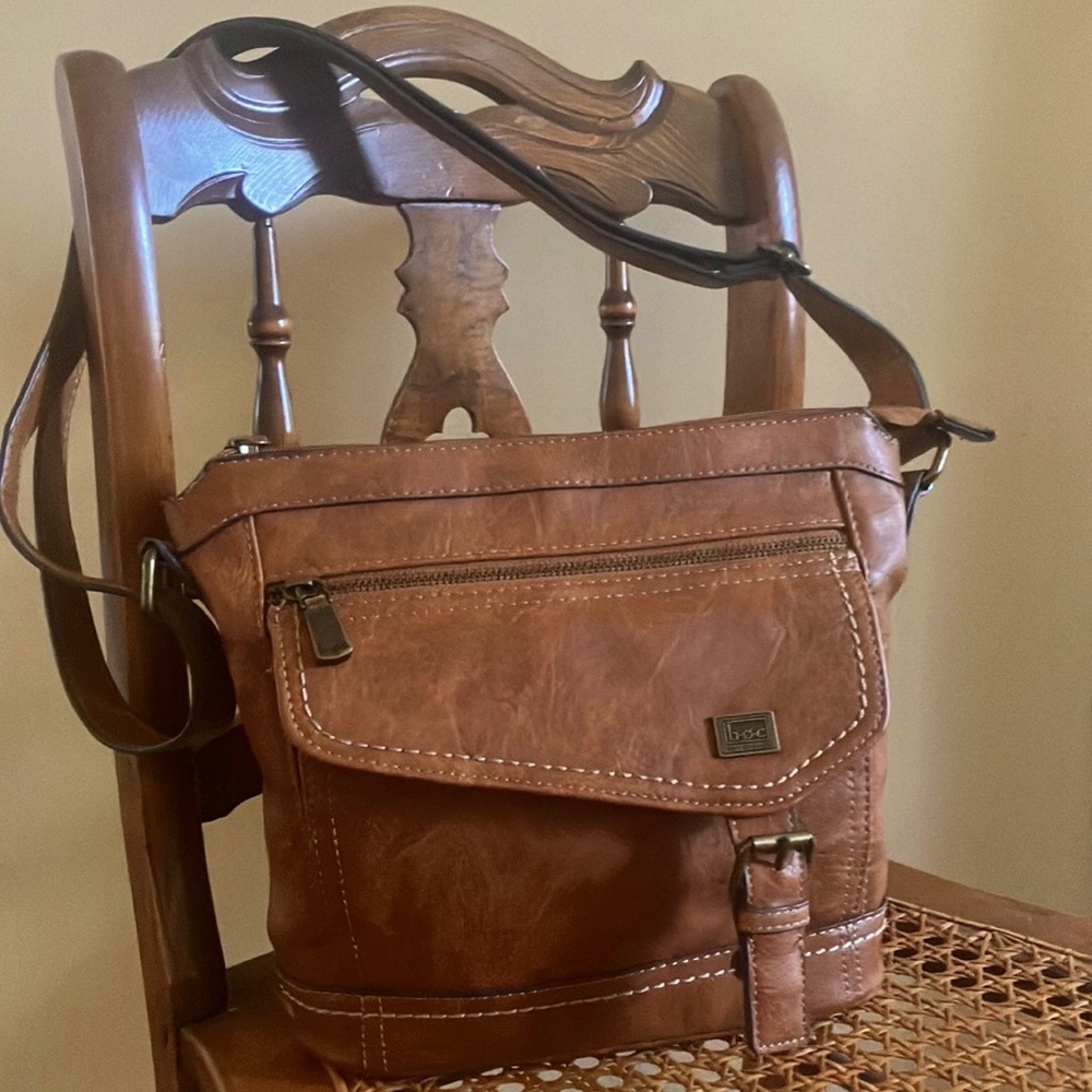 POCKETS GALORE!  Born Concept Vegan Leather Shoulder Bag